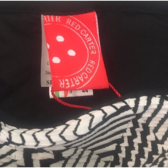 Red Carter String Bikini Bottom Black White Geometric Print Size M NWT - Picture 6 of 9